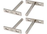 2 Coppie Di Mensole Galleggianti Per Mensola A Muro, Mensola Galleggiante Invisibile | Mensola In Legno Da 3 Pollici - Supporto Per Mensola Invisibile Per Scaffale Sospeso Libreria | Supporto Per Mensola Da 76 Mm Nascosto - Staffa Per Mensola A T