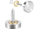 Set Di 16 Viti Per Specchi Con Tappo | Viti Decorative Da 19 Mm Con Tappo | Chiodi Per Specchi In Rame [Colore - Argento] - Tappo Per Specchi | Viti Decorative Per Bagno | Viti Di Fissaggio Per Specchi
