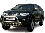 Barra Di Protezione Del Paraurti Anteriore Per Mitsubishi L200 2009-2015 Con Abe Acciaio Argento