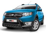 Barra Di Protezione Paraurti Anteriore Per Dacia Sandero Stepway 2012-16 Abe Acciaio Nero