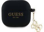 Guess Gua4Lecg4K Airpods 4 Cover Czarny/Nero Silicone 4G Charm
