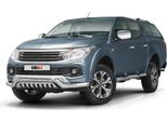 Barra Di Protezione Del Paraurti Anteriore Per Fiat Fullback 2016-2021 Con Abe Acciaio Argento