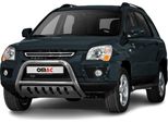 Barra Di Protezione Del Paraurti Anteriore Per Kia Sportage 2008-2010 Con Abe In Acciaio Inox Argento