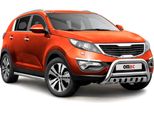 Barra Di Protezione Del Paraurti Anteriore Per Kia Sportage 2010-2015 Con Abe In Acciaio Inox Argento