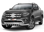 Barra Di Protezione Del Paraurti Anteriore Per Mercedes Classe X 2017-2020 Con Abe Acciaio Argento