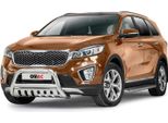 Barra Di Protezione Del Paraurti Anteriore Per Kia Sorento 2015-2018 Con Abe In Acciaio Inox Argento