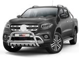 Barra Di Protezione Del Paraurti Anteriore Per Mercedes Classe X 2017-2020 Abe In Acciaio Inox Argento