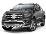 Barra Di Protezione Del Paraurti Anteriore Per Mercedes Classe X 2017-2020 In Acciaio Inox Abe Argento