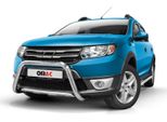 Barra Di Protezione Paraurti Anteriore Per Dacia Sandero Stepway 2012-2016 Acciaio Argento Abe