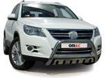 Barra Di Protezione Del Paraurti Anteriore Per Vw Tiguan 2007-2016 Con Abe In Acciaio Inox Argento