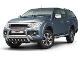 Barra Di Protezione Paraurti Anteriore Per Fiat Fullback 2016-2021 Acciaio Argento Con Abe