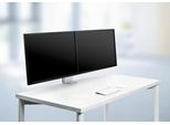 Braccio Di Supporto Per Monitor Novus Clu Duo Con Supporto Da Tavolo Bianco