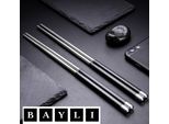 Bayli 1 Paio Di Bacchette Cinesi In Acciaio Inox | Bacchette Sushi Fine Lavabili In Lavastoviglie E Antiruggine | Bacchette Riutilizzabili Da 24,3 Cm Per Posate Asiatiche In Ceramica