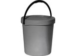 Secchio Plast Team Con Coperchio E Manico, 16 Litri, Argento, 2062