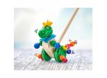 Selecta 62027 Tattolo, Figura Scorrevole, Giocattolo In Legno Scorrevole E Da Tirare, 21 Cm