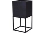 Vivanno Fioriera In Vetroresina Block Up Cubo, Antracite Opaco - 40X40X80 Cm