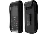 Caseroxx Custodia In Pelle Con Clip Da Cintura Compatibile Con Cat B26 In Vera Pelle, Custodia Con Clip Da Cintura E Finestra Di Visualizzazione