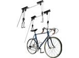 Set Di 2 Sollevatori Per Biciclette Con Blocco A Carrucola | Sospensione Per Biciclette Per Montaggio A Soffitto | Portata - 20 Kg | Montaggio A Soffitto Per Biciclette | Sollevatore A Soffitto Per E-Bike Con Trazione A Cavo - Sollevatore Per Biciclette | Universale Per Scale