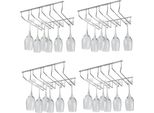 Binario A 4 Pezzi Per Bicchieri | Portabicchieri 34,5X37,5X44,3Cm Montaggio A Parete | Binario A 4 File Per Bar | Portabicchieri Per Champagne | Portabicchieri Per Vino Montaggio A Soffitto | Portabicchieri Per Vino | Portabicchieri Per Casa, Bar, Caffè