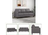 The Living Store Divano 3 Posti Grigio 180 Cm In Ecopelle