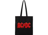 Ac/Dc - Borsa Tote, Logo, Cotone Organico RO13557 (Taglia Unica) (Nero/Rosso)