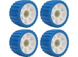 4 Pezzi Rulli Oscillanti Per Rimorchi Rulli Nervati Poli Resistenti Alle Alte Temperature Per Rimorchi Di Barche 125 X 73 30 Mm Blu