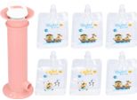7Pcs Set Baby Food Bag Produttore Colore Puro Borsa Toddler Frutta Fonte Purea Riempimento Per I Bambini Rose Rose