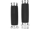 1Pair Manubrio Universale Moto 25 Mm Alluminio+Gomma -Scivolo -Manubrio -Copertura Impugnatura (Argento)
