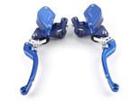 Coppia Di 22 Mm Cnc Moto Idraulico Freno Pompa Frizione Leva Regolabile Blu