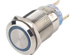 Interruttore A Pulsante Impermeabile In Acciaio Inox Da 19 Mm 12-24V, Autosigillante, Led Blu