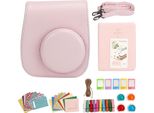 Custodia Protettiva Inpoliuretanoper Mini Fotocamera Istantanea Fujifilm Instax 12 Con Filtri Album E Adesivi Colorati Per Cornici Sospese Rosa
