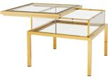 Tavolino Casa Padrino Oro 65 X 65 X H. 55,5 Cm - Tavolino Quadrato In Acciaio Inossidabile Con Piano In Vetro - Vetrina
