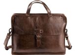 Harold's Pelle Borsa Da Ufficio Cartella Aberdeen Businessbag Twin Brown Marrone Scuro