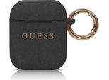 Guess Guaccsilglbk Airpods 1/2 Coverczarny/Nero Silicone Glitterato