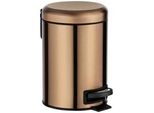 Kosmetikeimer WENKO Leman, braun (kupferfarben), B:17cm H:25cm T:22,5cm, Edelstahl, Mülleimer, Kosmetikeimer