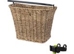 Basil Bremen Cestino Anteriore Per Bicicletta In Rattan Look Klickfix Cestino Per Manubrio Per Bicicletta Con Supporto Cestino Anteriore Staccabile Cestino Per La Spesa