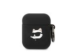 Karl Lagerfeld Kla2Runchk Airpods 1/2Cover Czarny/Nero Silicone Testa Choupette 3D