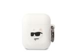 Karl Lagerfeld Kla2Runchh Airpods 1/2 Cover BiałY/Bianco Silicone Choupette Head 3D