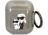 Karl Lagerfeld Kla2Hnkctgk Airpods 1/2Cover Czarny/Nero Glitter Karl&Choupette