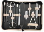 Set Manicure 12 Pezzi Solingen* Con Custodia In Pelle Per La Cura Delle Unghie Beige