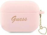 Guess Guap2Lschsp Airpods Pro 2 (2022/2023) Cover RóżOwy/Rosa In Silicone Charm Heart Collection