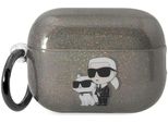 Karl Lagerfeld Klap2Hnkctgk Copertura Airpods Pro 2 (2022/2023) Czarny/Nero Glitter Karl&Choupette