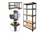 Rack In Metallo Zincato Nero 180X90X40 Cm, CapacitÀ Di Carico 875 Kg