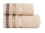 Asciugamano In Spugna Di Cotone Con Bordo Luxury 70X140 Cm, Beige, 500 Gr Mybesthome