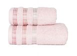 Asciugamano In Spugna Di Cotone Con Bordo Luxury 50X90 Cm, Rosa Polvere, 500 Gr Mybesthome