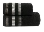 Asciugamano In Spugna Di Cotone Con Bordo Luxury 50X90 Cm, Nero, 500 Gr Mybesthome