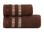Asciugamano In Spugna Di Cotone Con Bordo Luxury 50X90 Cm, Marrone, 500 Gr Mybesthome