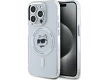 Karl Lagerfeld Klhmp15Lhlschh Iphone 15 Pro 6.1 BiałY/Bianco Custodia Rigida Iml Metallo Testa Choupette Magsafe