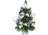 Albero Magichome Natale, Decorato, Argento, Con Foglie, 40 Cm