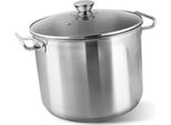 Pentola Magichome Chloe, 30 Cm, 15 Litri, Con Coperchio In Vetro, Acciaio Inox